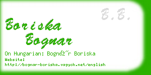 boriska bognar business card